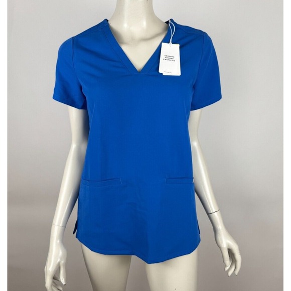 Figs Casma Three-Pocket‎ Scrub Top Women XS NWT Short Sleeve V-neck Pullover - Picture 1 of 9